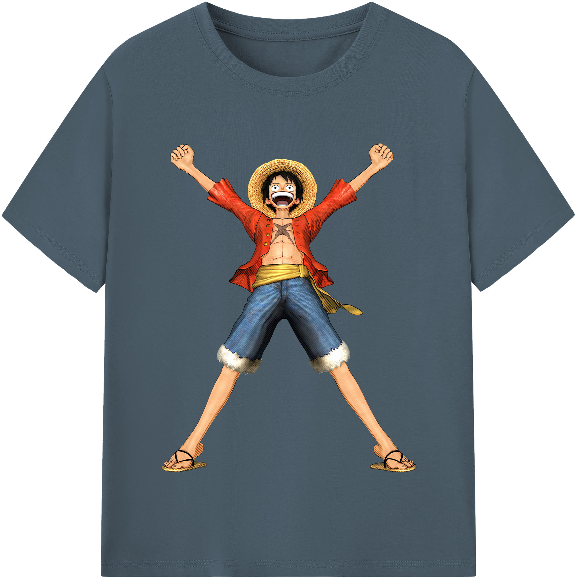 ワンピース モンキー・D・ルフィ ONE PIECE Monkey D. Luffy 綿100％半袖Tシャツ（フロントプリント）